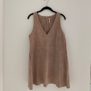 Dusty Pink Suede Shift Dress Free People